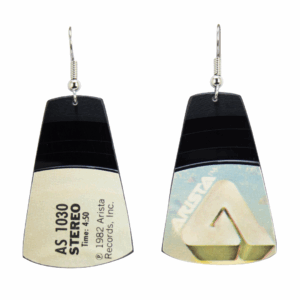Upcycled Vinyl Record Earrings Ray Parker Jr Medium Angle Dangle