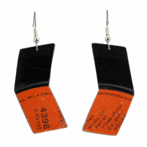 Upcycled Vinyl Record Earrings Tavares Medium Angle Dangle back