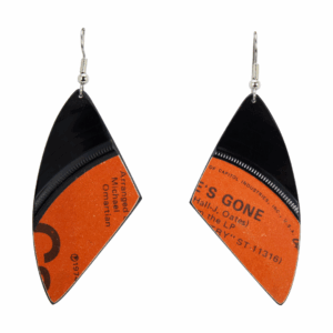 Upcycled Vinyl Record Earrings Taveres Medium Fan Dangle