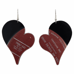 Upcycled Vinyl Record Earrings The Gaylords Large Heart Dangle