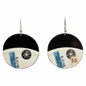 Upcycled Vinyl Record Earrings The Mickey Mouse Quartet Small Round Dangle