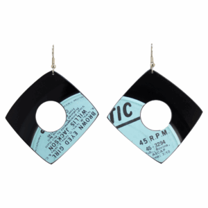 Upcycled Vinyl Record Earrings Willis Jackson Large Square with hole Dangle