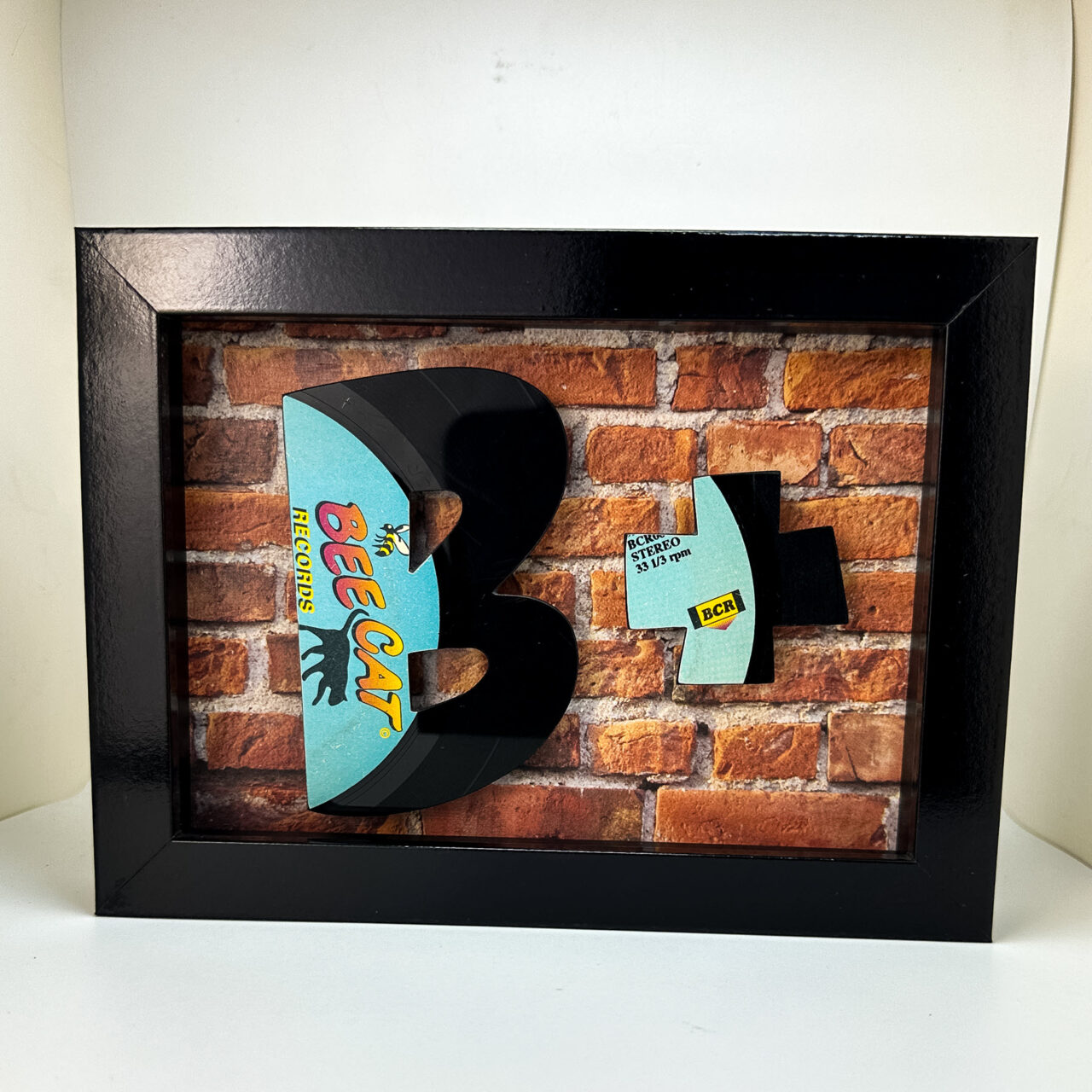 Vinyl Record Art Bee Records B.Brick 5x7 Black Shadowbox