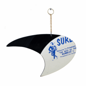 Upcycled Vinyl Record Ornament — The Best of the Mummers Welcome to Philadelphia Large Astro.front