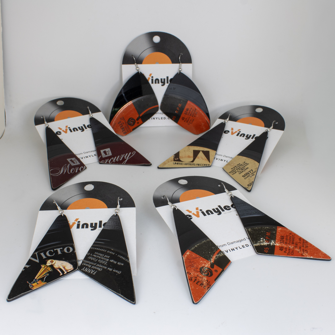 One Off Vinyl Record Earrings 5 Pair LG Heritage Press