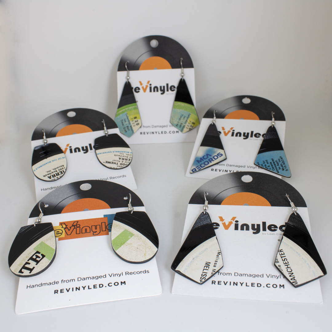 One Off Vinyl Record Earrings 5 Pair SM Spring Fever