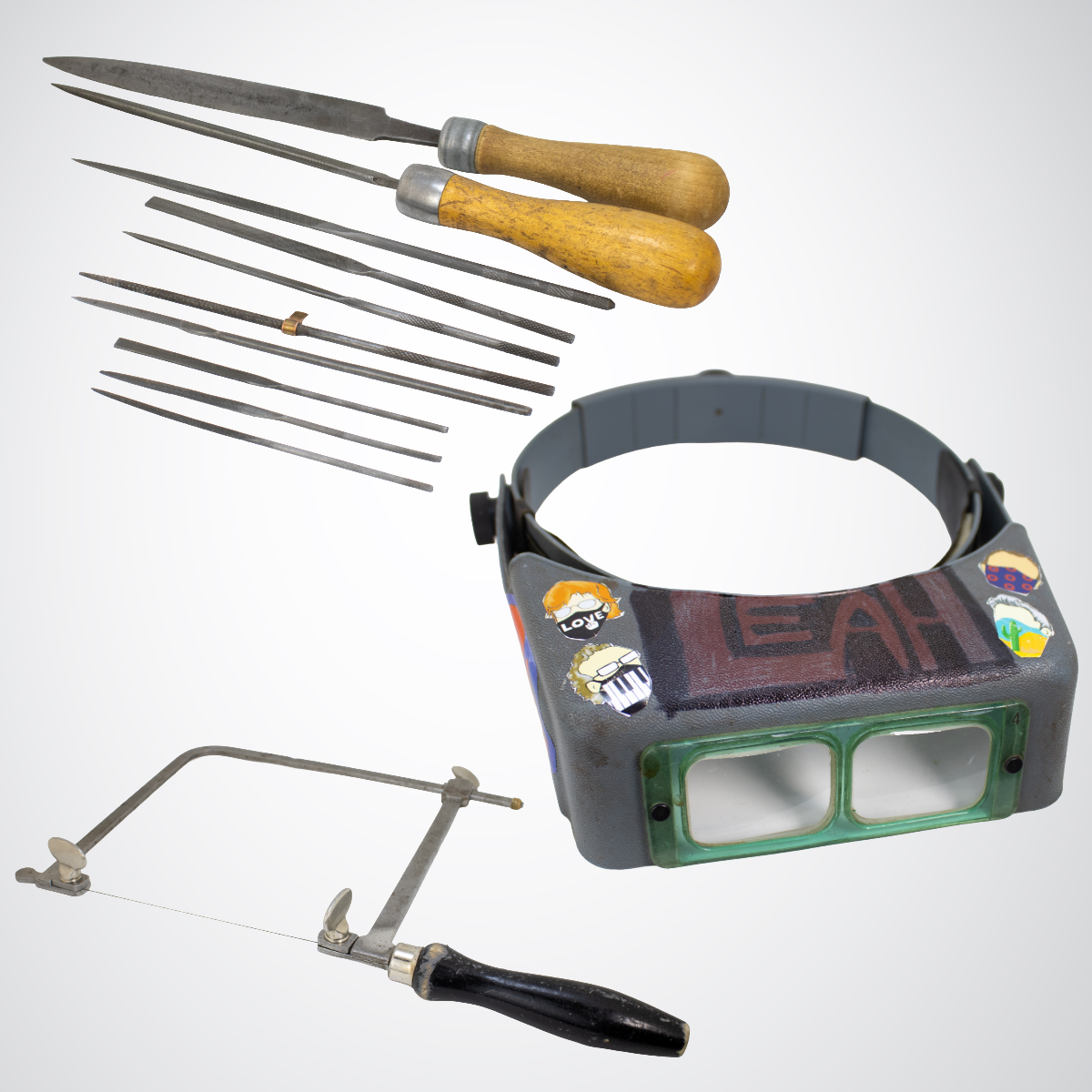Traditional jewelry tools used to make reVinyled pieces