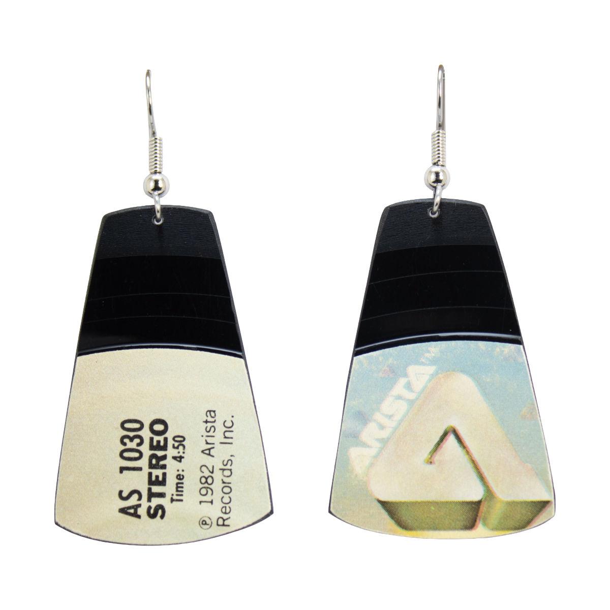 reVinyled earrings made from the Arista record