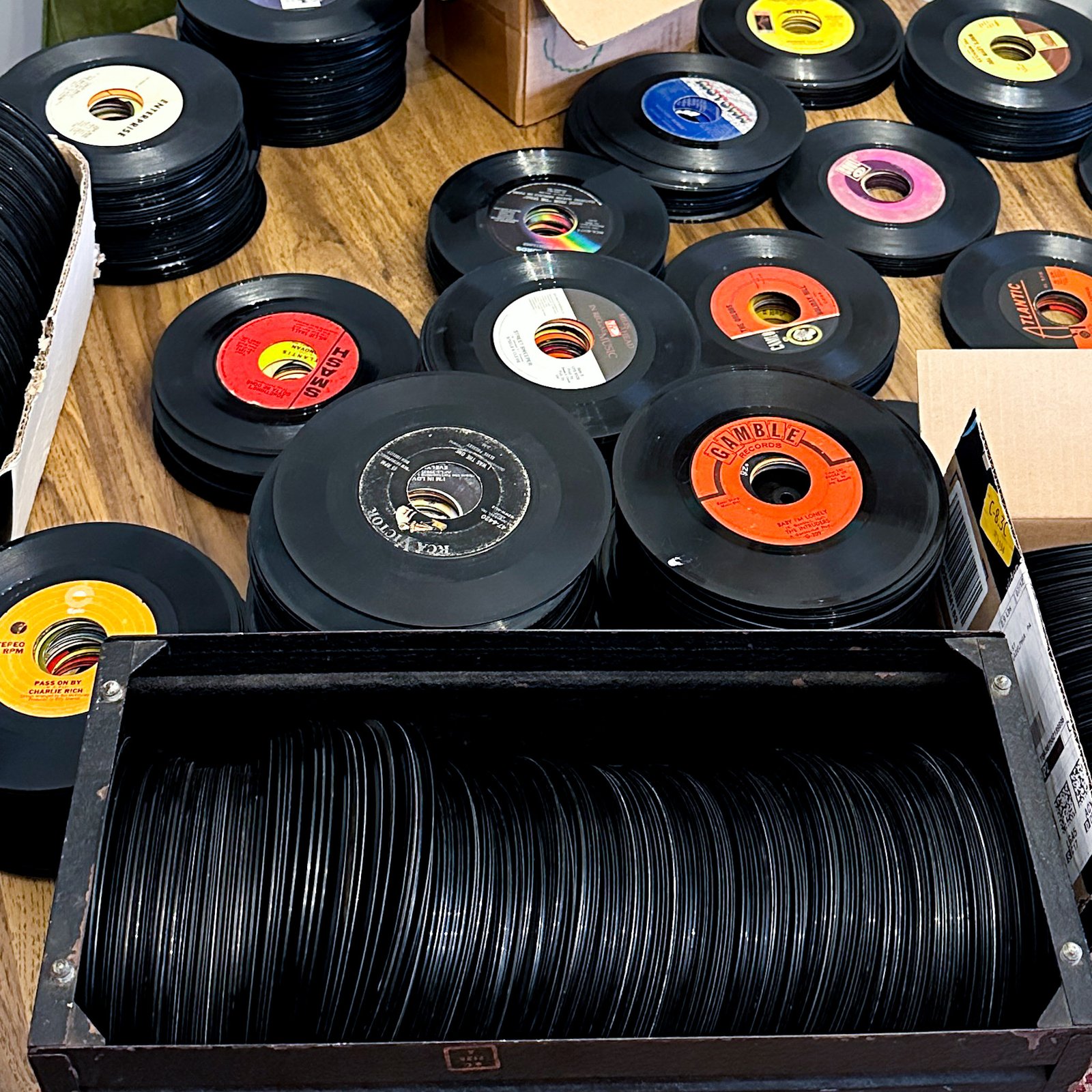 reVinyled retail 45 table 45 rpm vinyl records from the reVinyled collection